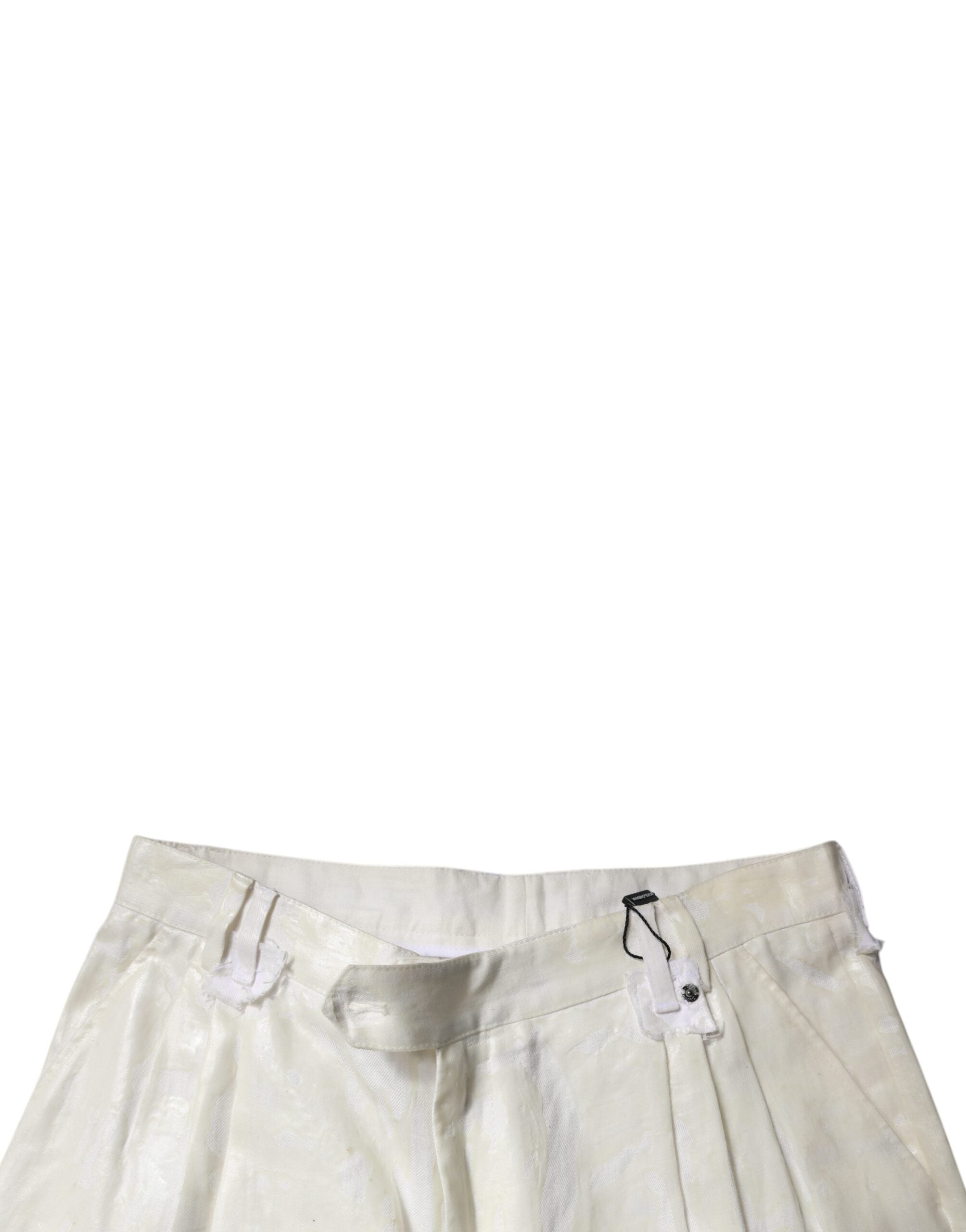 Dolce & Gabbana Weiße Leinen Mid Waist Straight Herren Denim Jeans