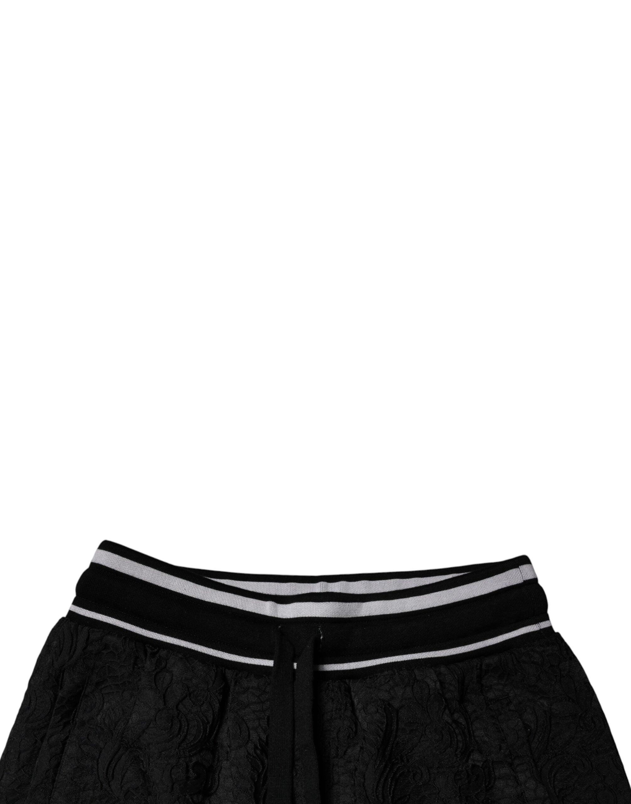Dolce & Gabbana Schwarze Mid Waist Jogger Herren Sweatpants Hosen