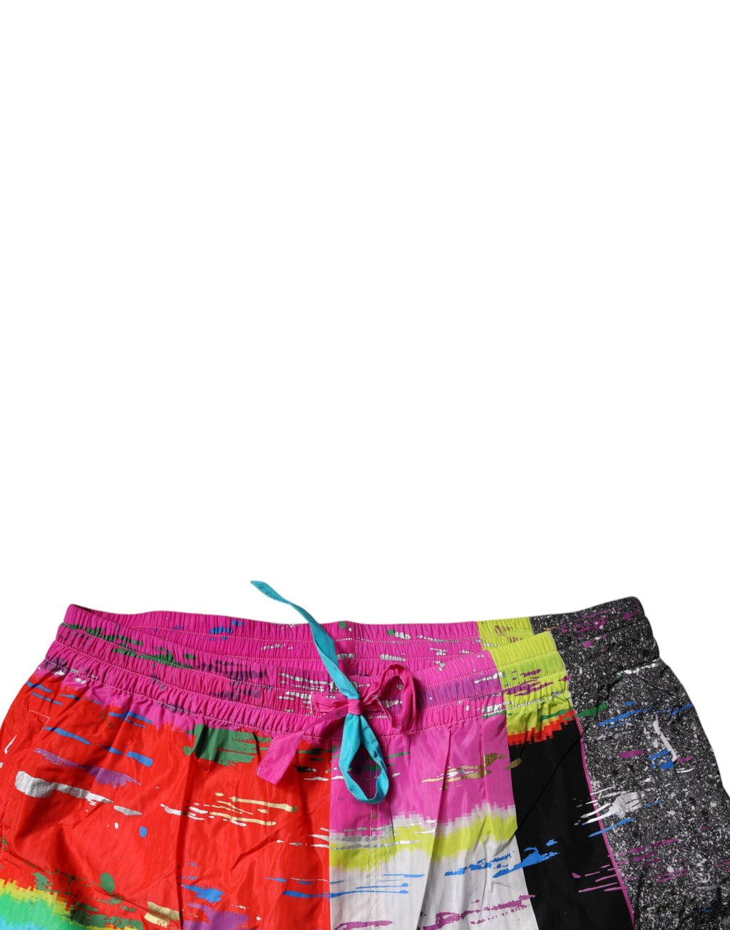 Dolce & Gabbana Multicolor Patchwork Mid Waist Sweatpants Hosen