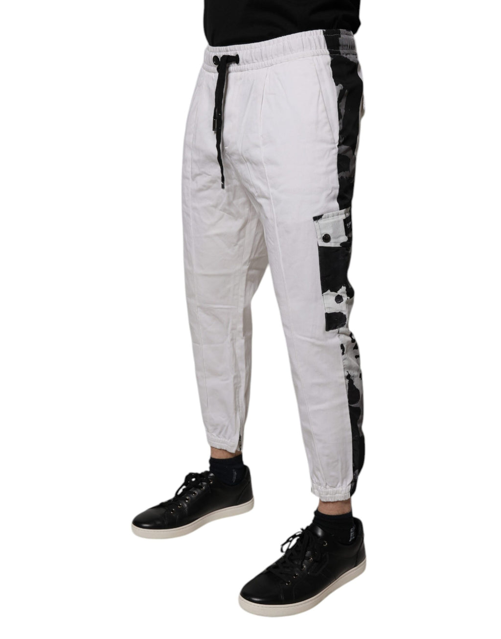 Dolce & Gabbana Weiße Cargo-Jogger-Sweatpants aus Baumwolle