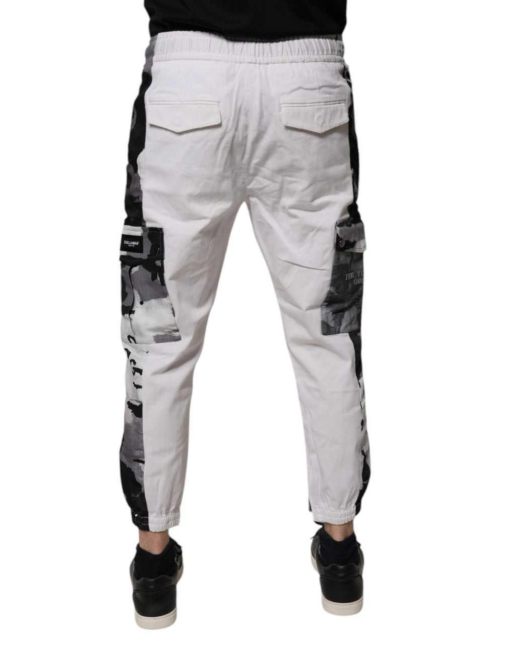 Dolce & Gabbana Weiße Cargo-Jogger-Sweatpants aus Baumwolle