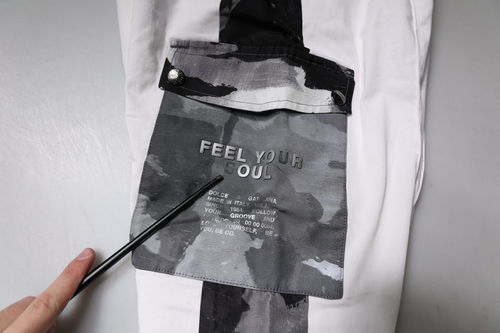 Dolce & Gabbana Weiße Cargo-Jogger-Sweatpants aus Baumwolle