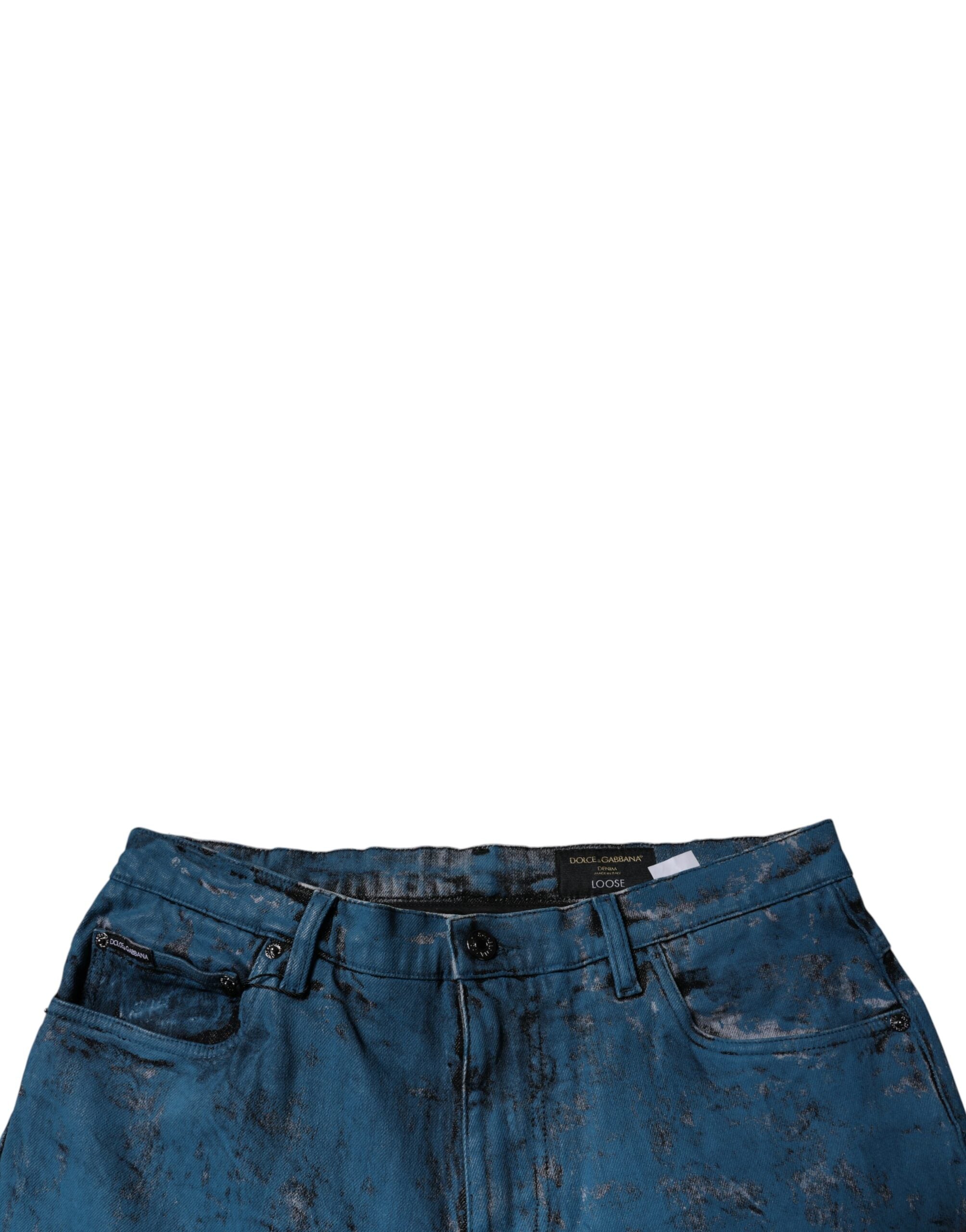 Dolce & Gabbana Blaue Tie Dye Baumwolle Skinny Männer Denim Jeans