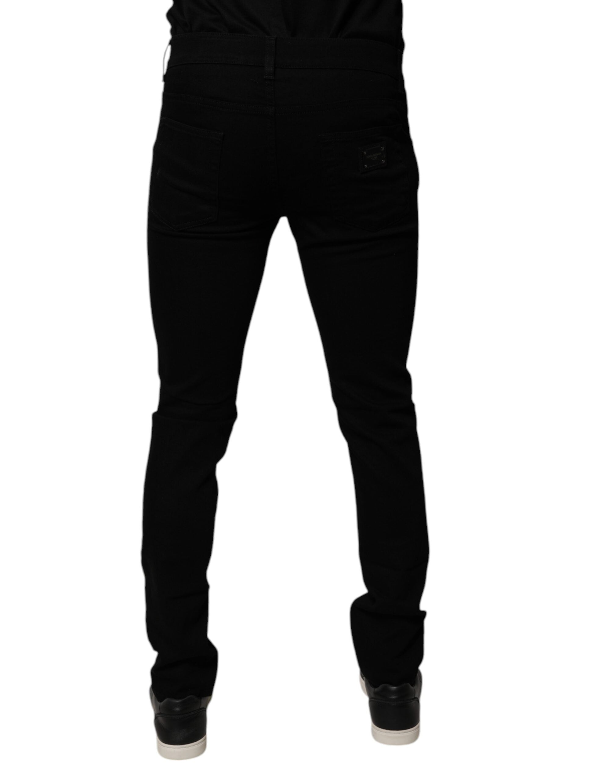 Dolce & Gabbana Schwarze Sacred Heart Cotton Skinny Denim Jeans