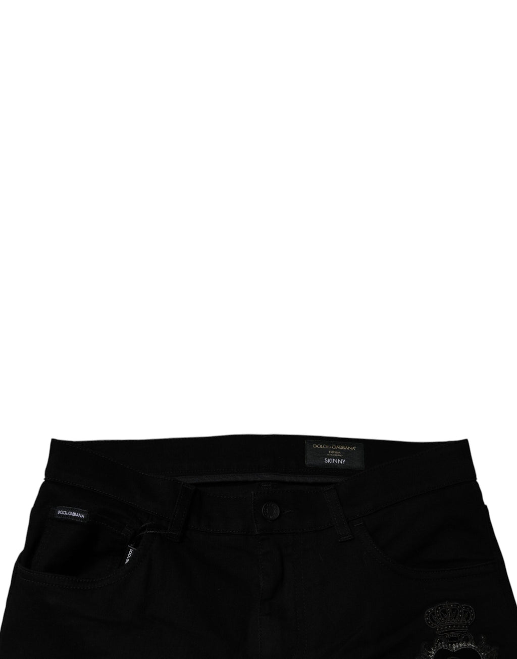 Dolce & Gabbana Schwarze Sacred Heart Cotton Skinny Denim Jeans