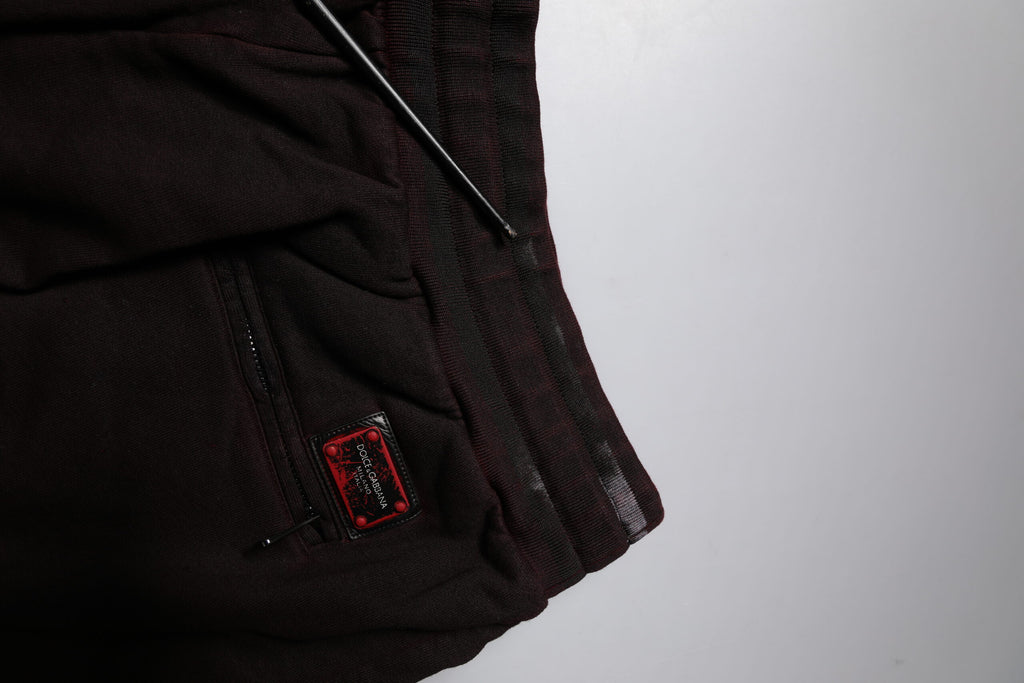 Dolce & Gabbana Maroon Baumwolle Logo Plaque Männer Bermuda Shorts