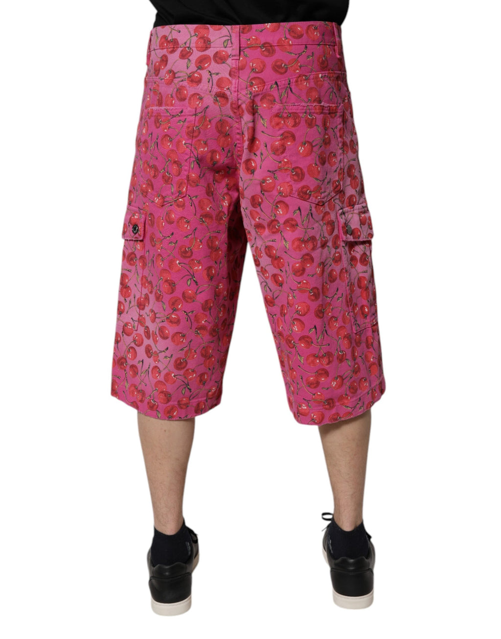 Dolce & Gabbana Rosa Kirschdruck Cargo-Baumwollshorts