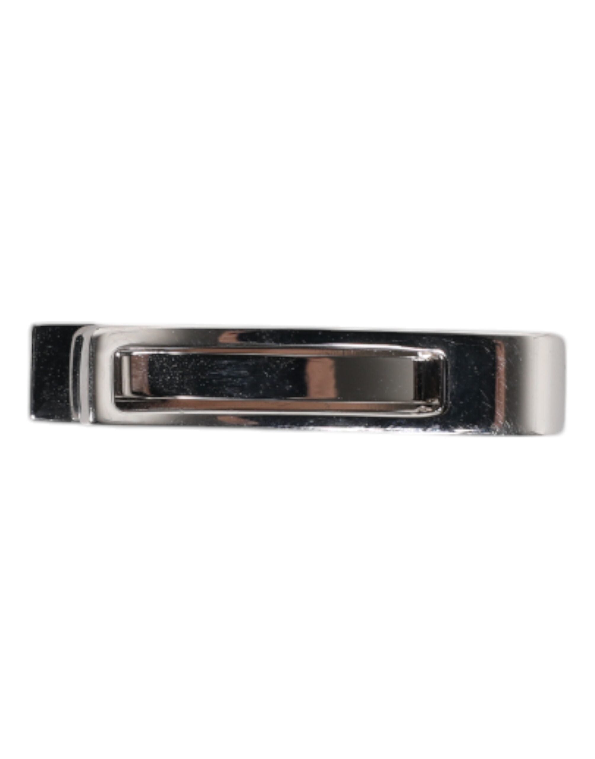 Dolce & Gabbana Silberfarbenes Messing Logo Krawattenklammer Bar
