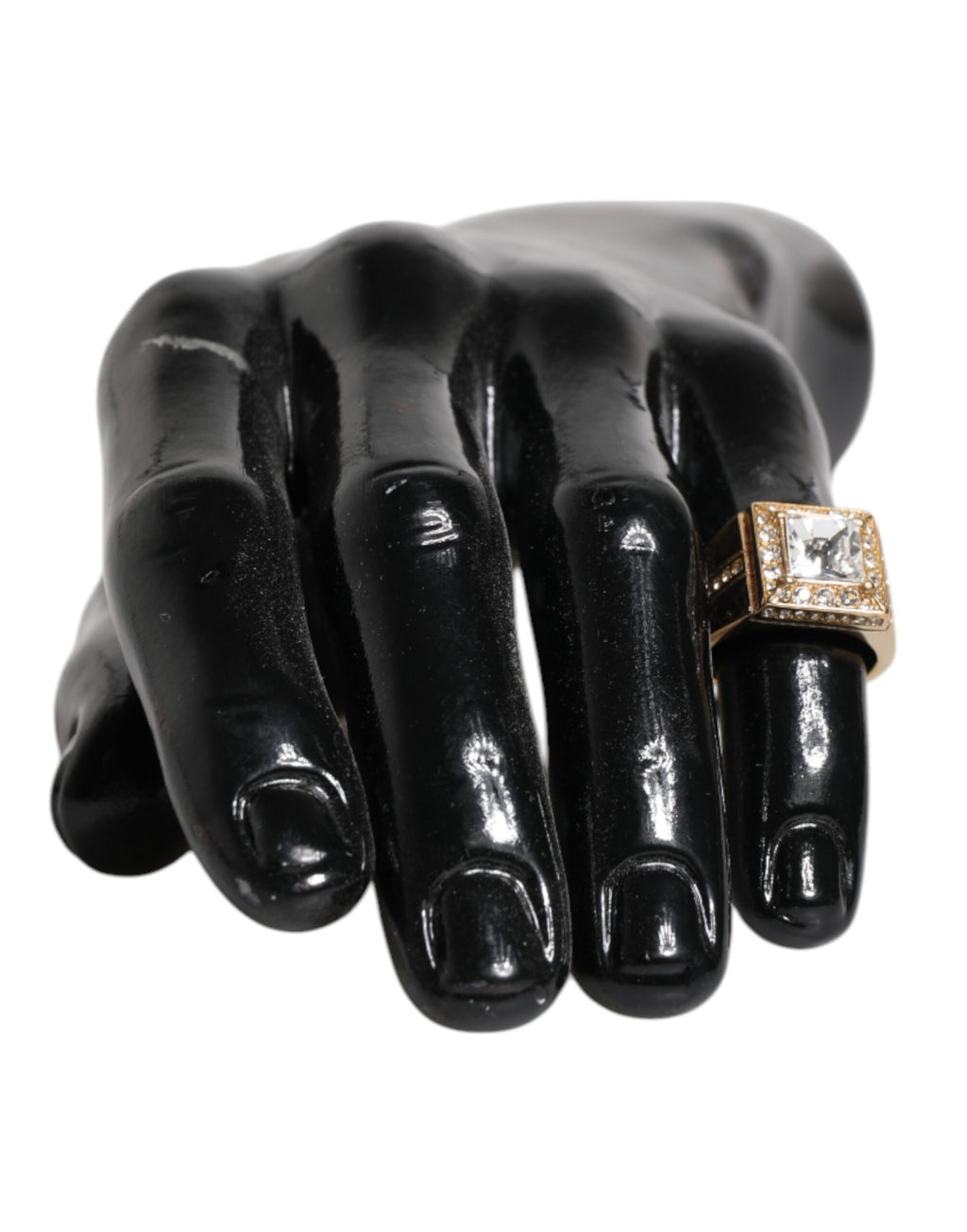 Dolce & Gabbana Goldfarbener Sterling Silber 925 Kristalle Ring