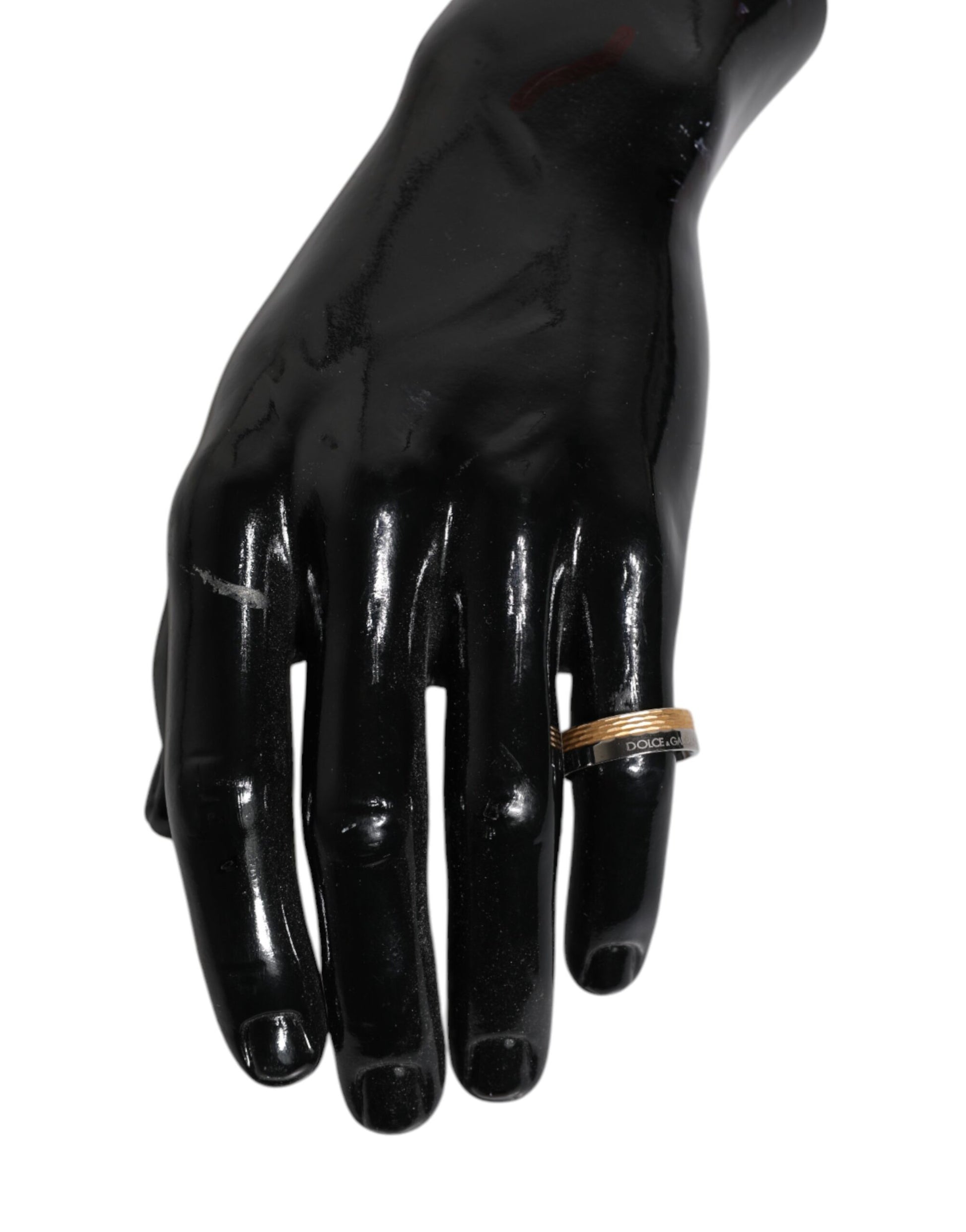 Dolce & Gabbana Gold-Silber-Ton Echtmessing DG Logo Ring