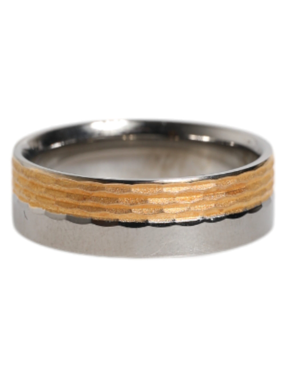 Dolce & Gabbana Gouden Zilverkleurige Echte Messing DG Logo Ring