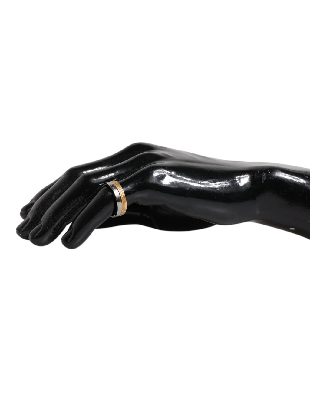 Dolce & Gabbana Gouden Zilverkleurige Echte Messing DG Logo Ring