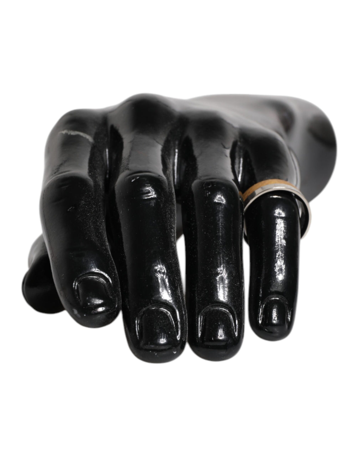 Dolce & Gabbana Gouden Zilverkleurige Echte Messing DG Logo Ring