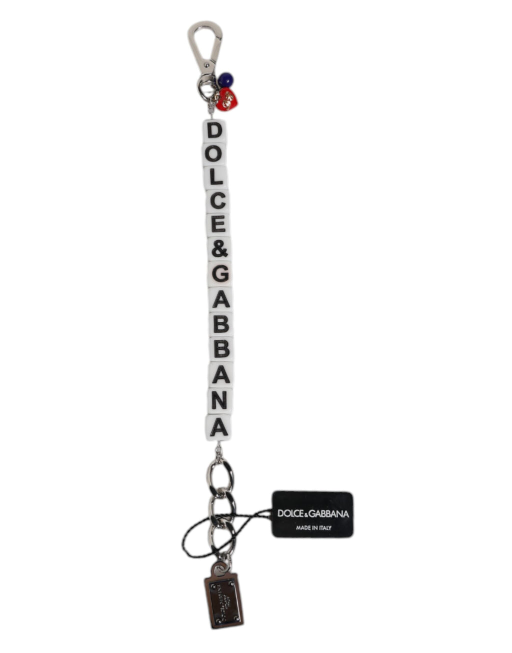 Dolce & Gabbana Silber Messing Kette Würfel Logo verschönert Charme Armband