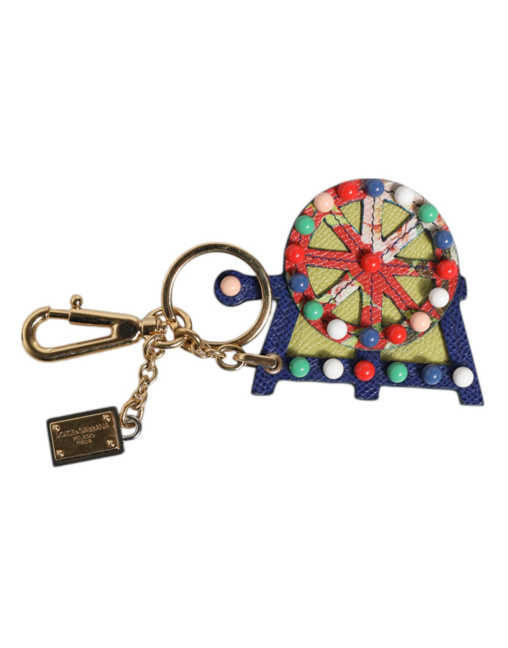 Dolce & Gabbana Multicolor Gold Ton Carretto Schlüsselanhänger Schlüsselring