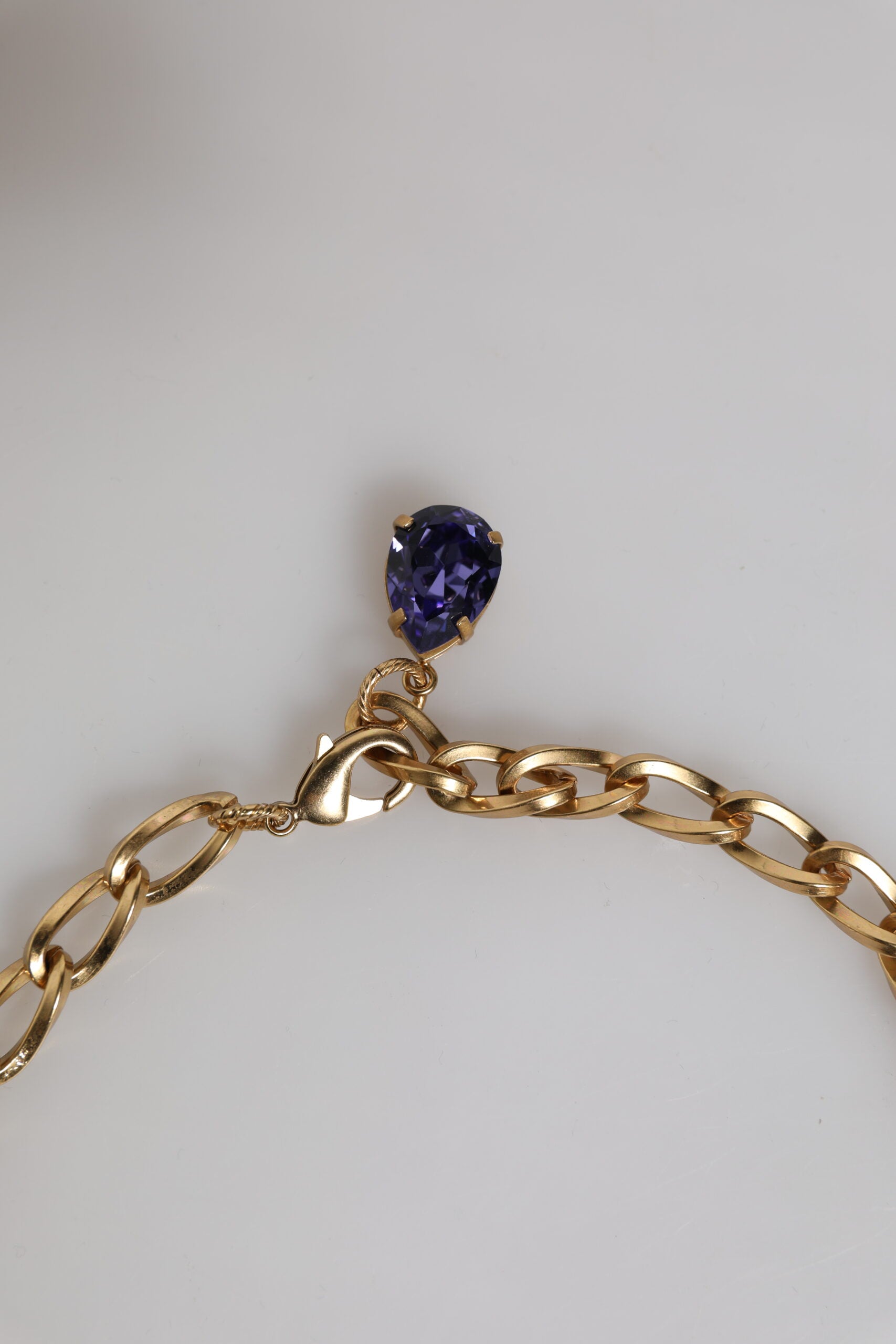 Dolce & Gabbana Gold Messing Floral Kristalle Perlen verschönert Halskette