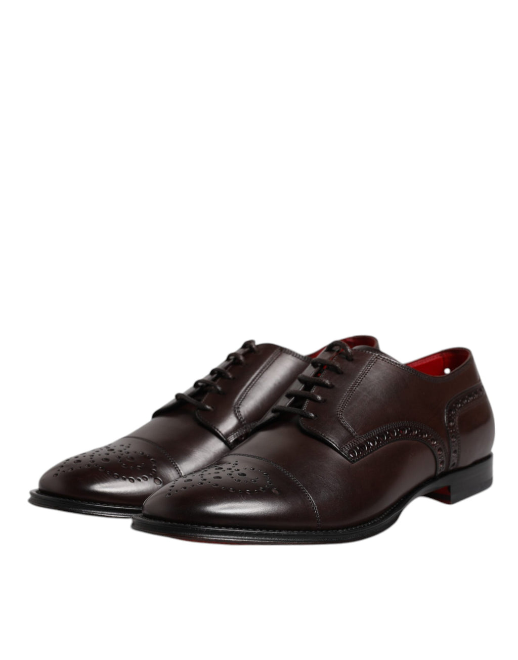 Dolce & Gabbana Maroon Kalbsleder Derby Herren Anzugschuhe