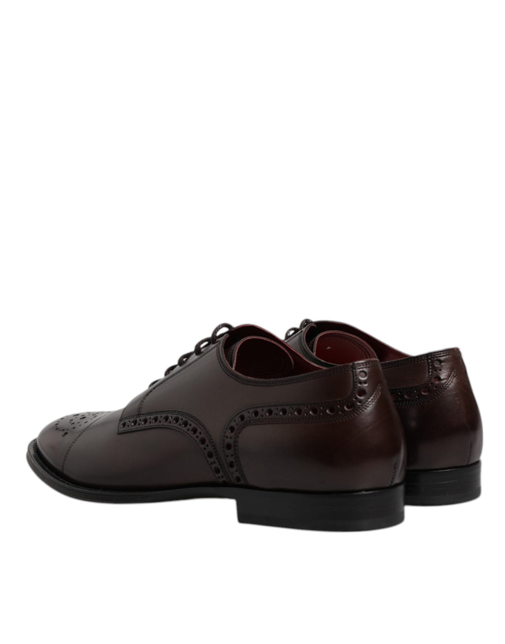 Dolce & Gabbana Maroon Kalbsleder Derby Herren Anzugschuhe