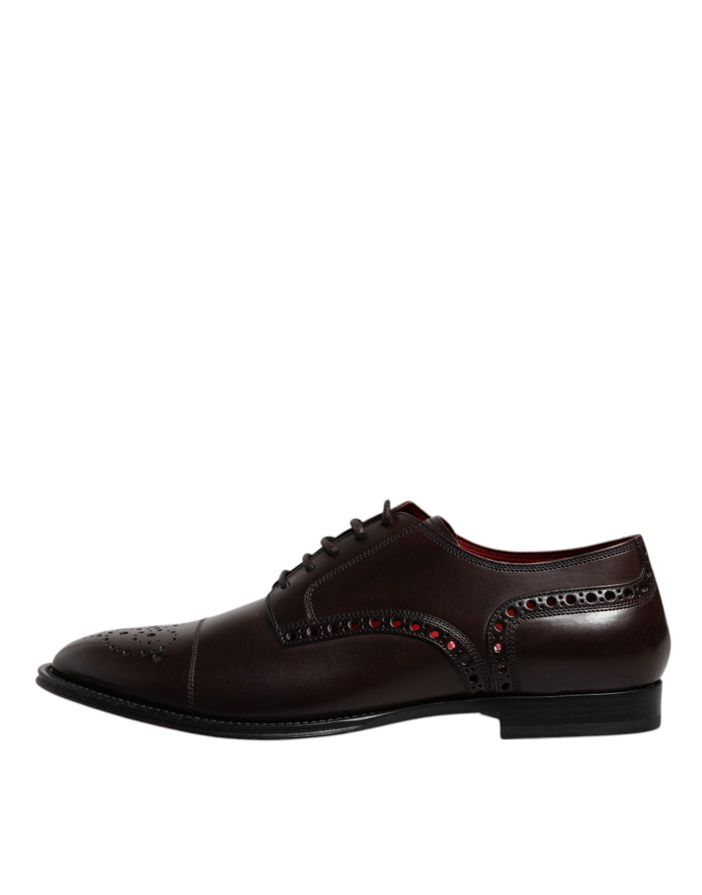 Dolce & Gabbana Maroon Kalbsleder Derby Herren Anzugschuhe