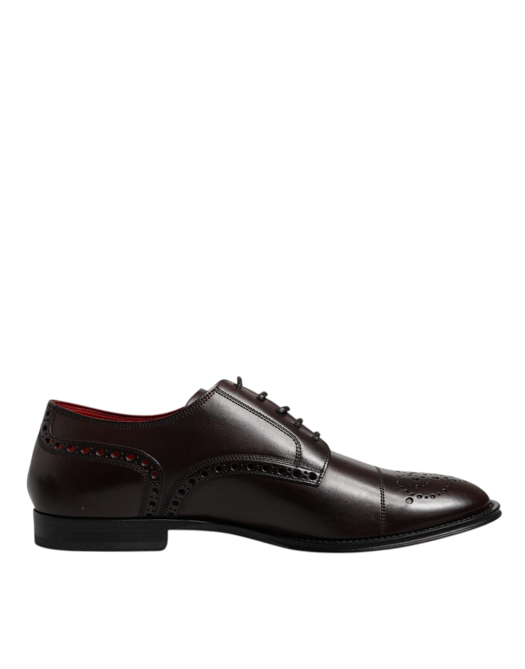 Dolce & Gabbana Maroon Kalbsleder Derby Herren Anzugschuhe
