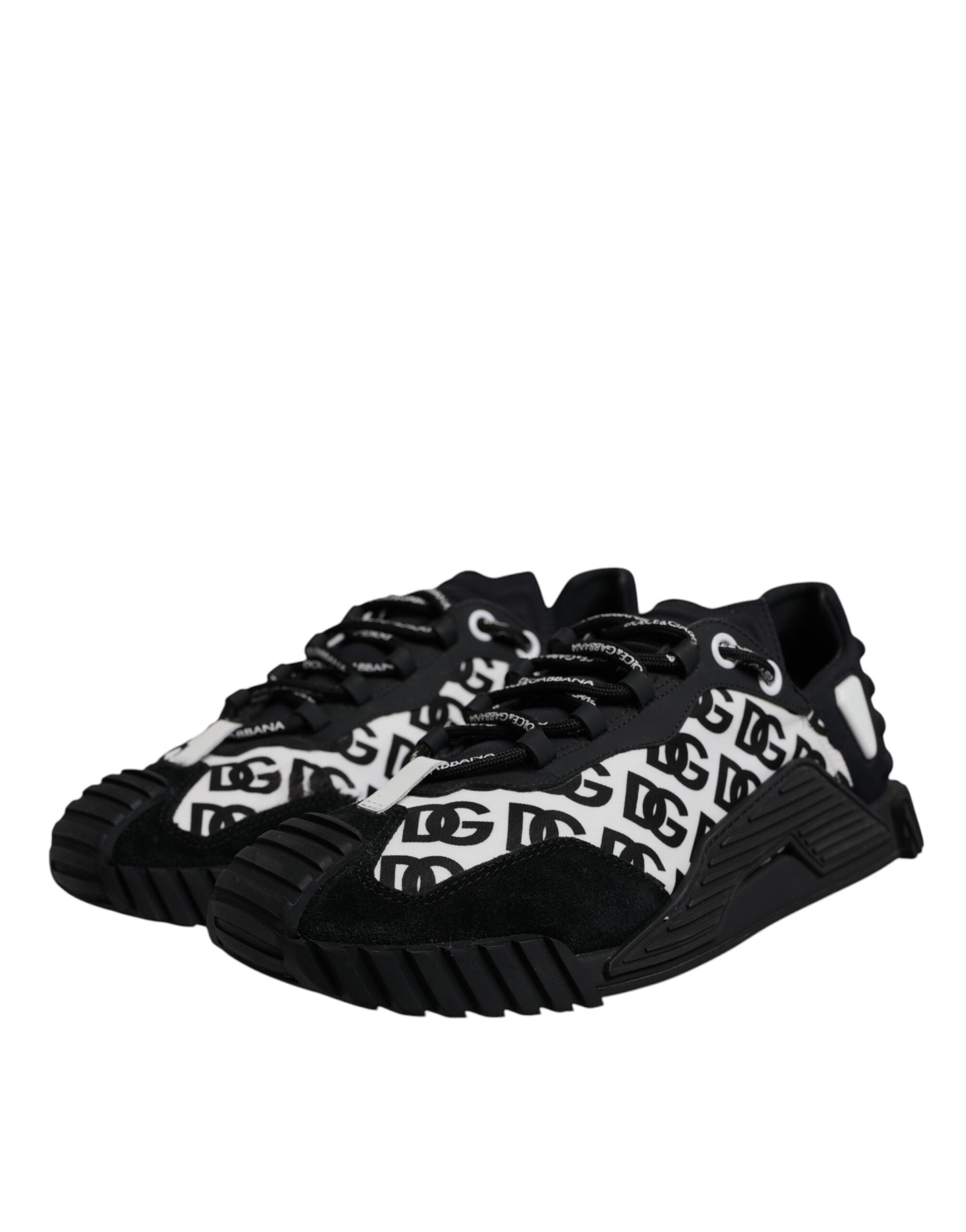 Dolce & Gabbana Schwarz Logo Lace Up Low Top NS1 Turnschuhe Schuhe