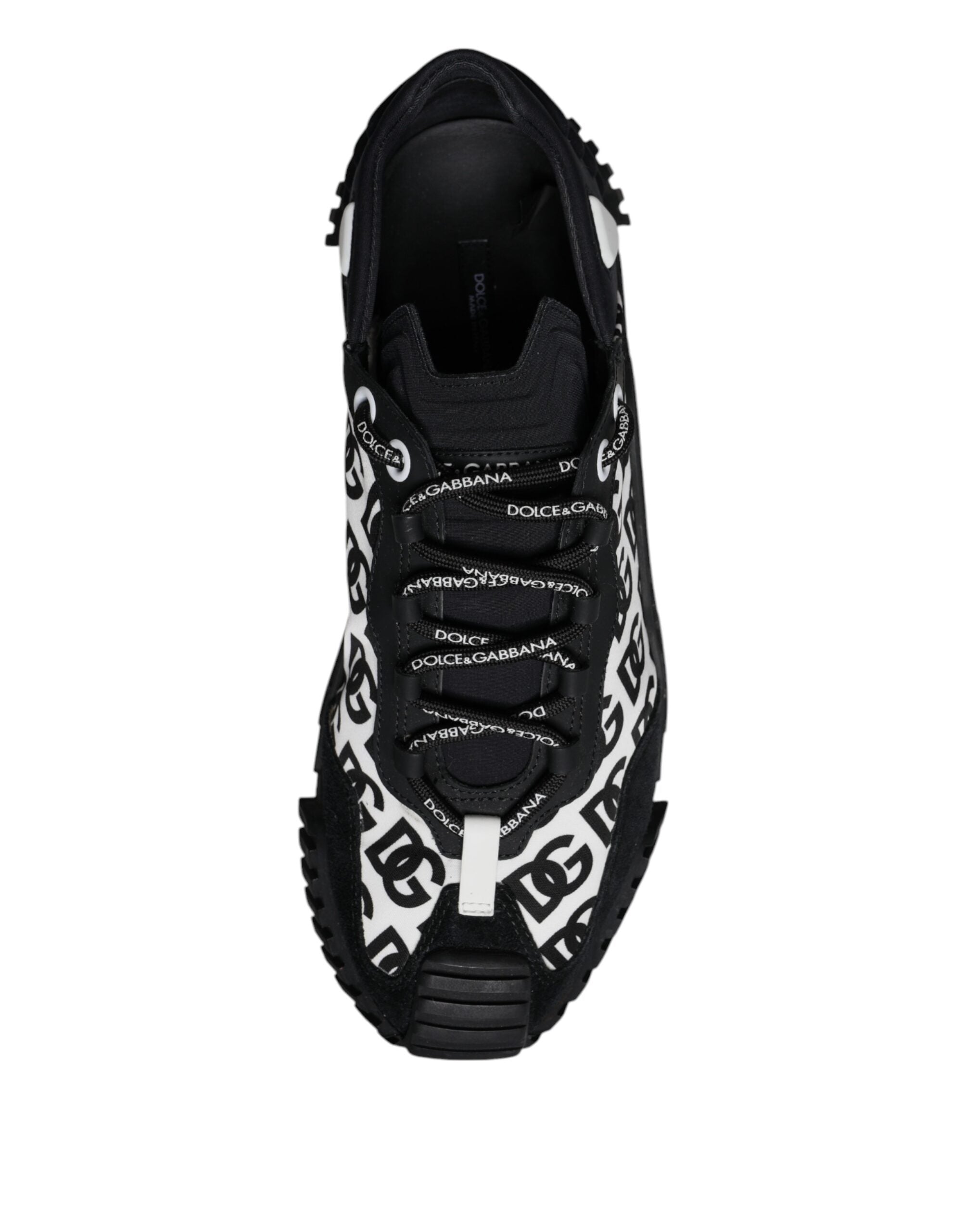 Dolce & Gabbana Schwarz Logo Lace Up Low Top NS1 Turnschuhe Schuhe