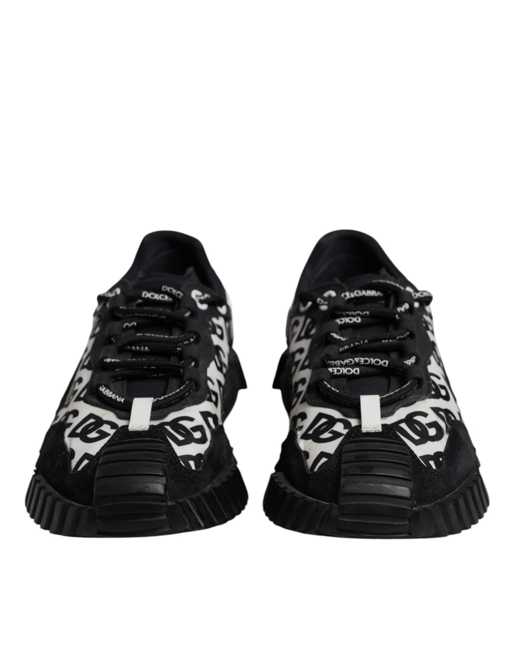 Dolce & Gabbana Schwarz Logo Lace Up Low Top NS1 Turnschuhe Schuhe