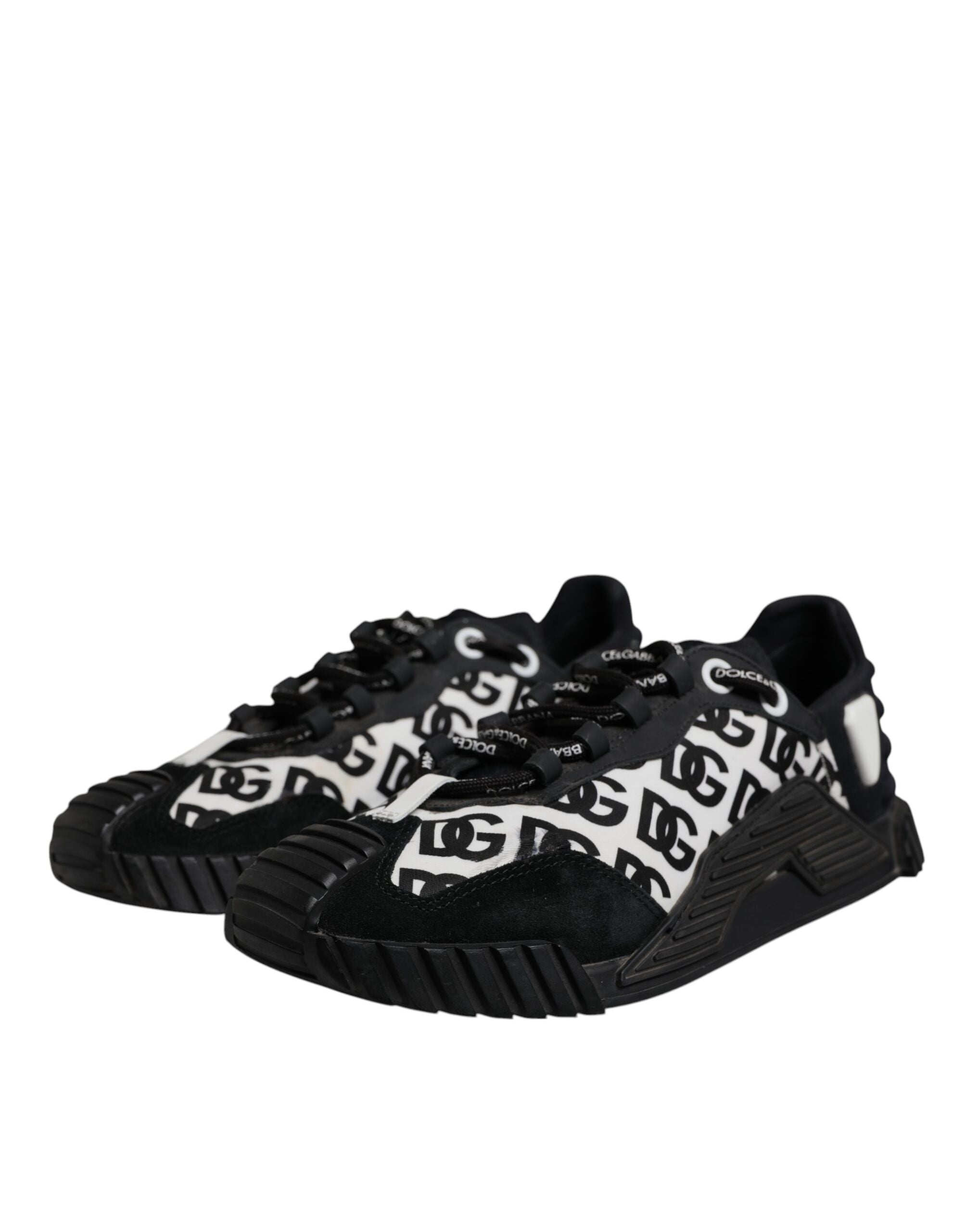 Dolce & Gabbana Schwarz Logo Lace Up Low Top NS1 Turnschuhe Schuhe