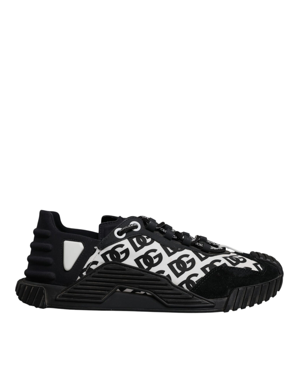 Dolce & Gabbana Schwarz Logo Lace Up Low Top NS1 Turnschuhe Schuhe