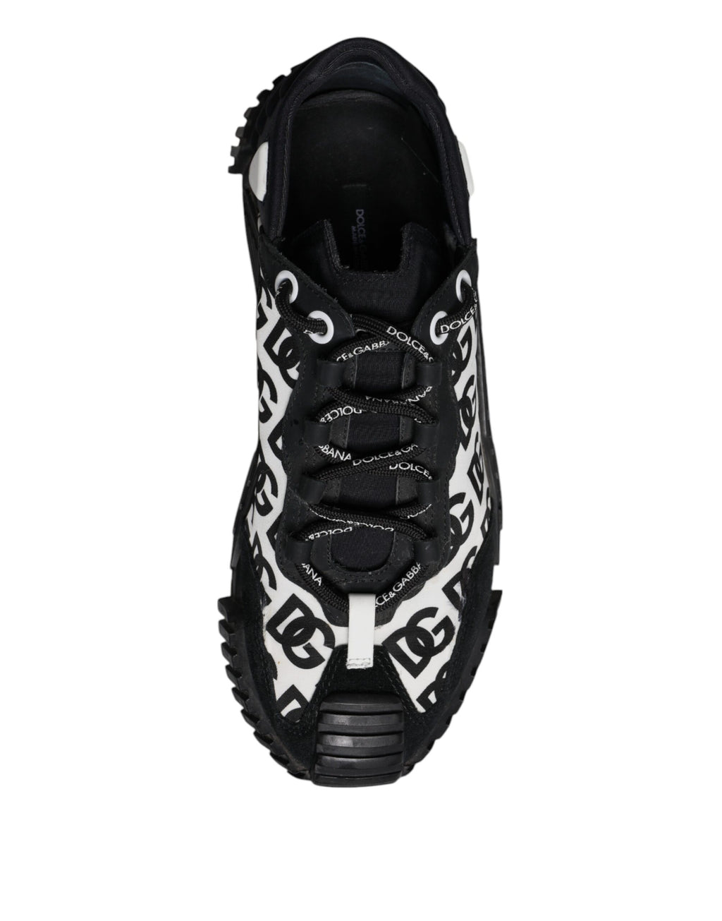 Dolce & Gabbana Schwarz Logo Lace Up Low Top NS1 Turnschuhe Schuhe