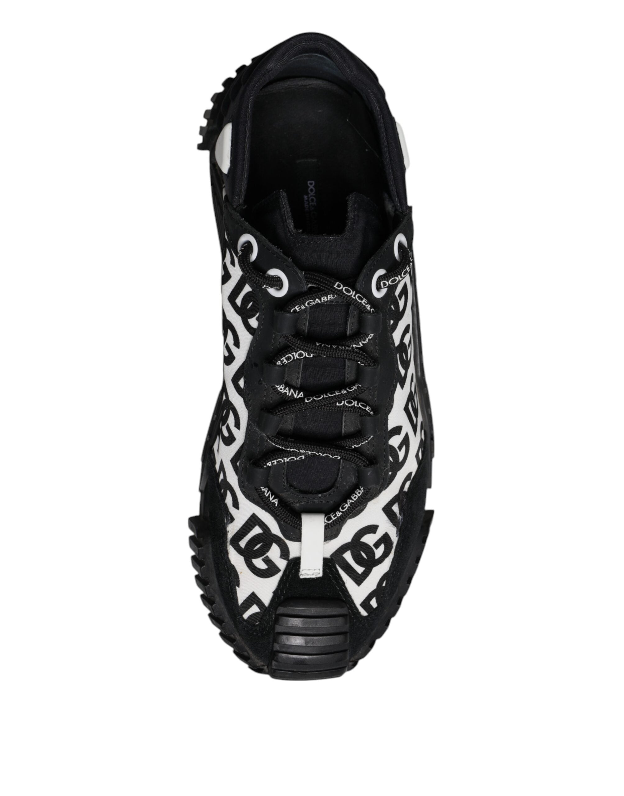 Dolce & Gabbana Schwarz Logo Lace Up Low Top NS1 Turnschuhe Schuhe