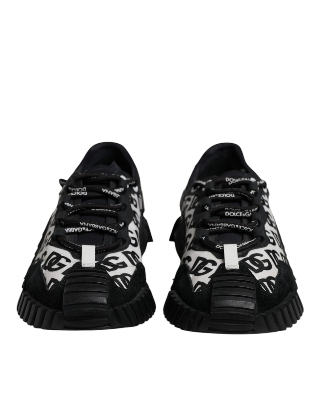 Dolce & Gabbana Schwarz Logo Lace Up Low Top NS1 Turnschuhe Schuhe