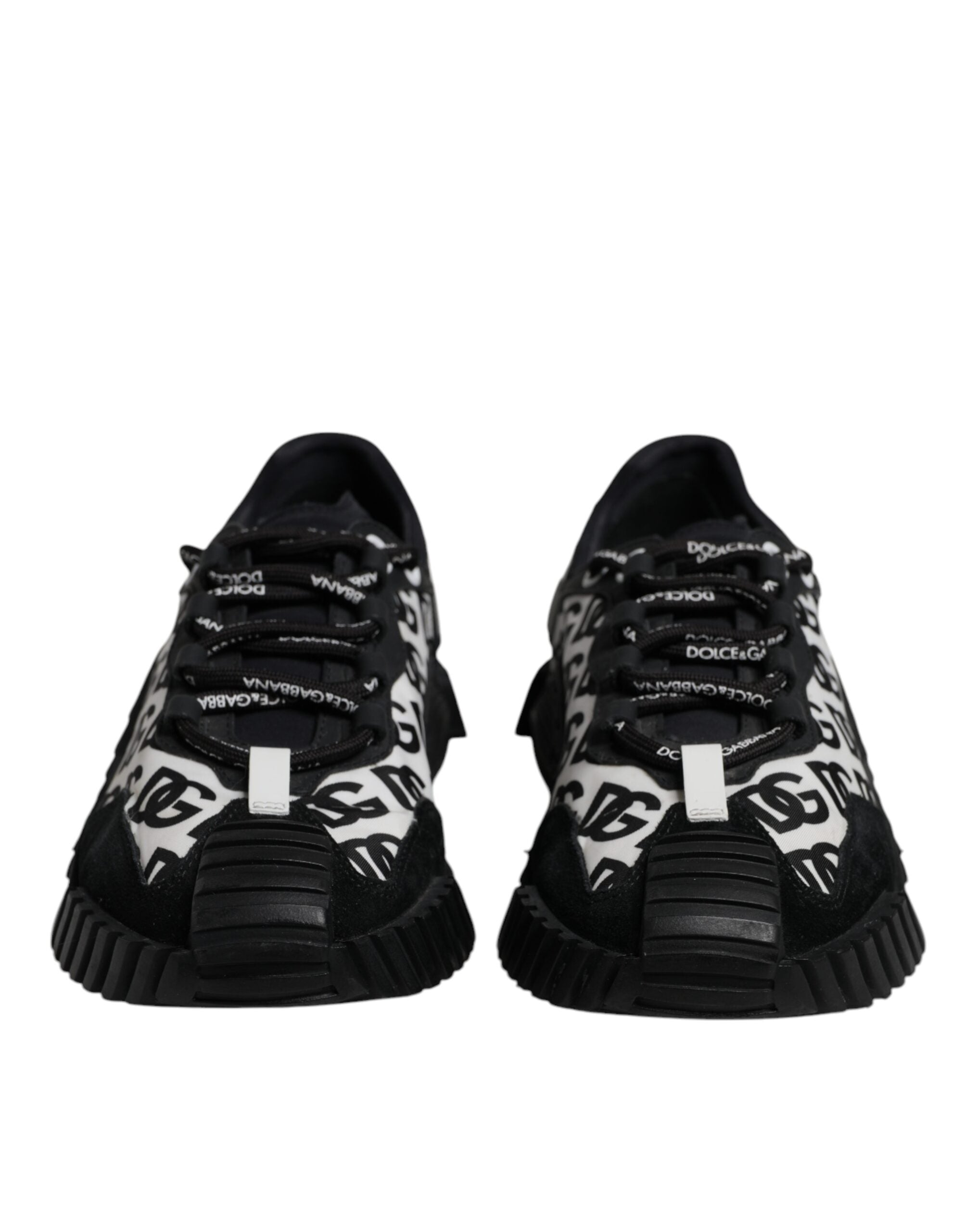 Dolce & Gabbana Schwarz Logo Lace Up Low Top NS1 Turnschuhe Schuhe