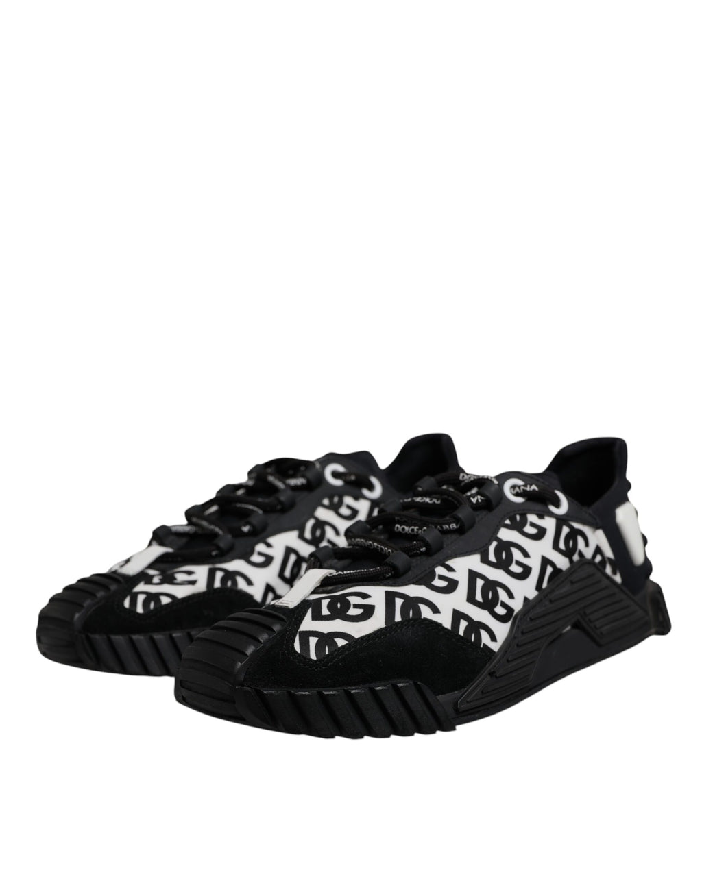 Dolce & Gabbana Schwarz Logo Lace Up Low Top NS1 Turnschuhe Schuhe