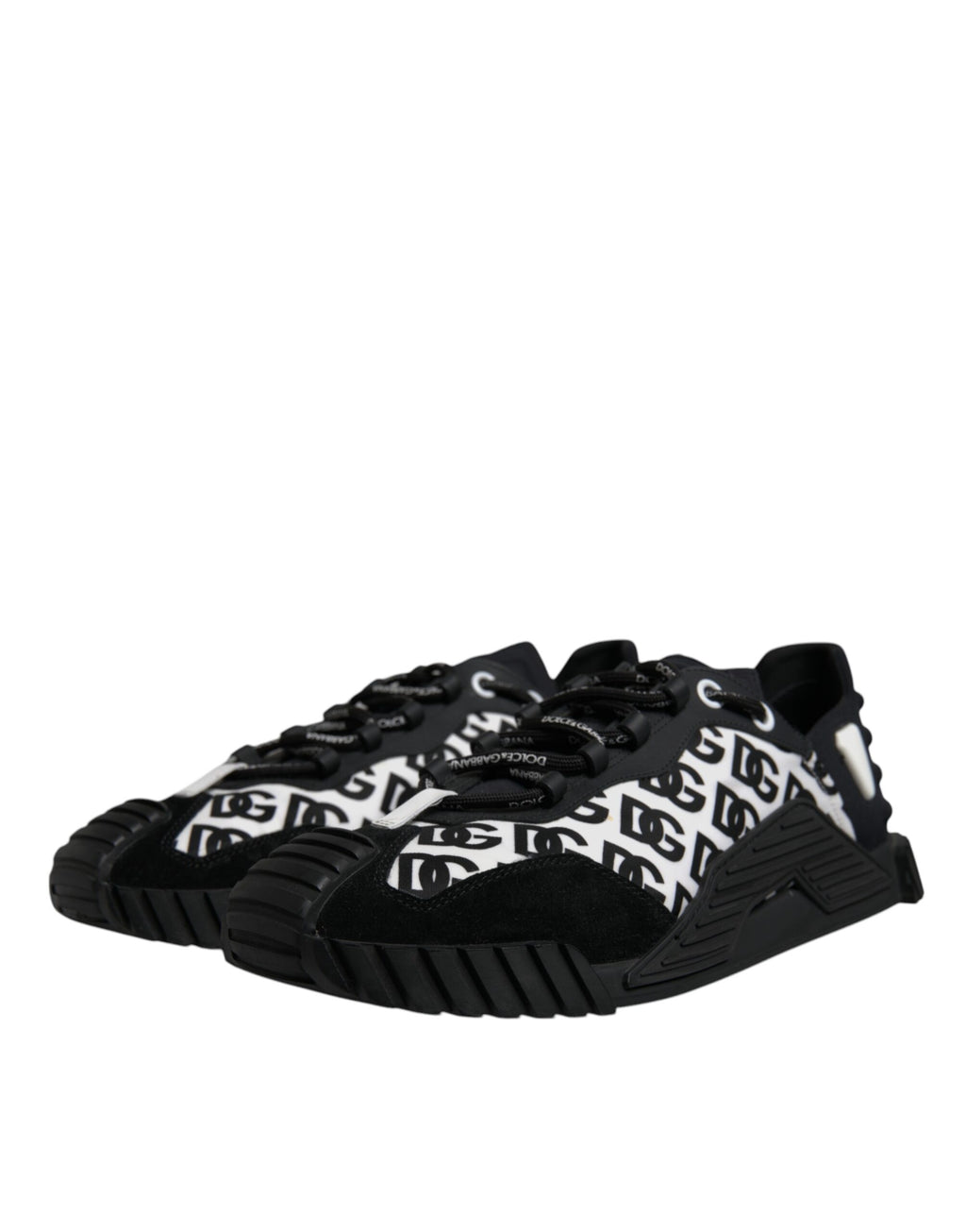 Dolce & Gabbana Schwarz Logo Lace Up Low Top NS1 Turnschuhe Schuhe