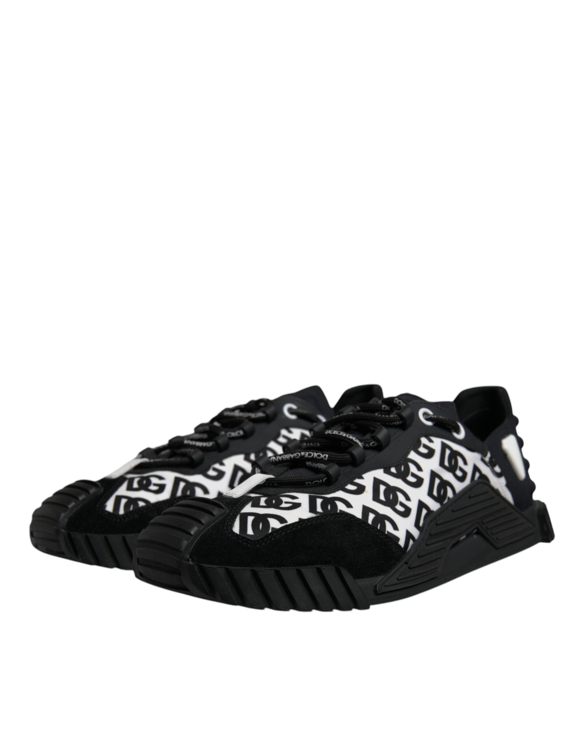 Dolce & Gabbana Schwarz Logo Lace Up Low Top NS1 Turnschuhe Schuhe