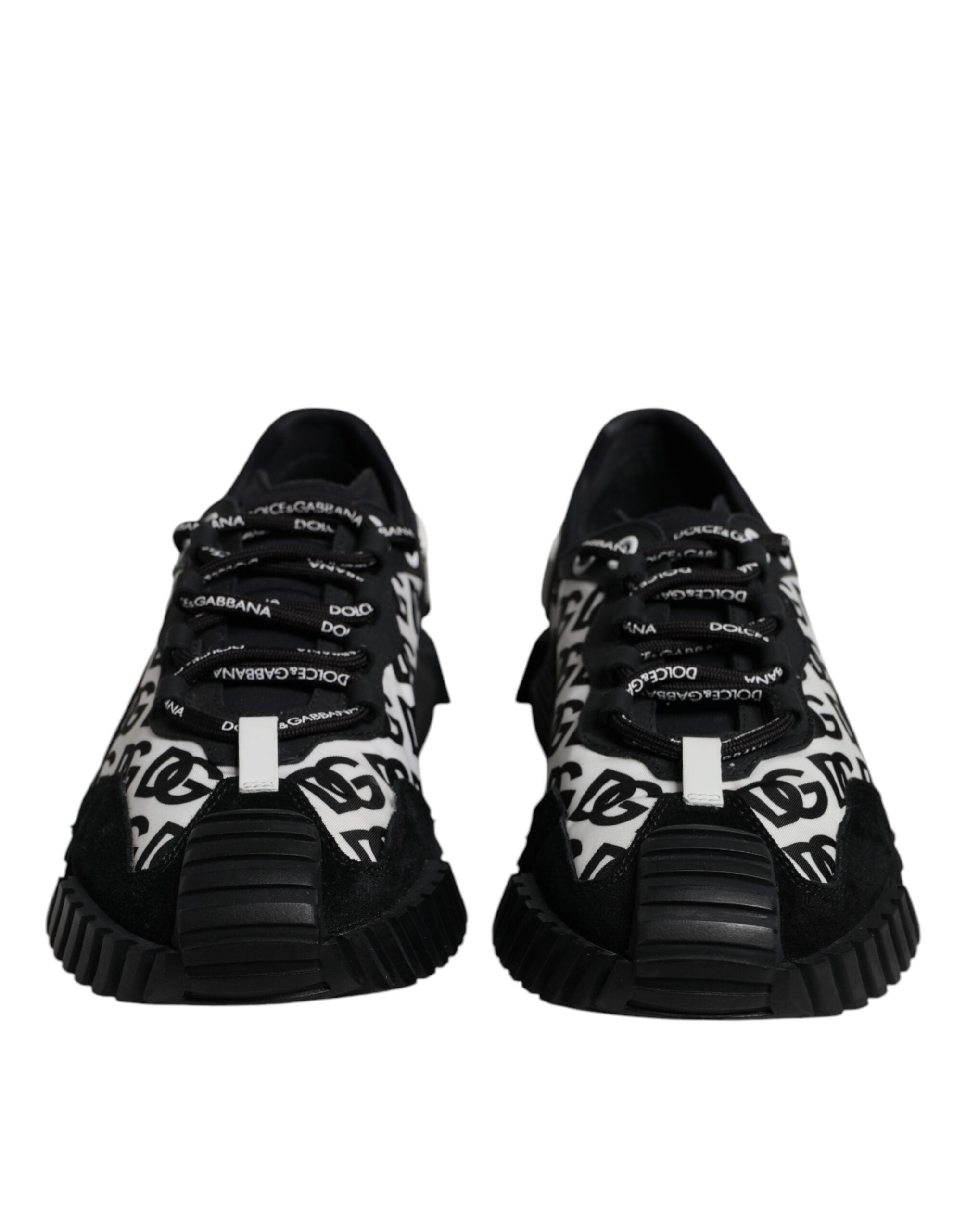Dolce & Gabbana Schwarz Logo Lace Up Low Top NS1 Turnschuhe Schuhe