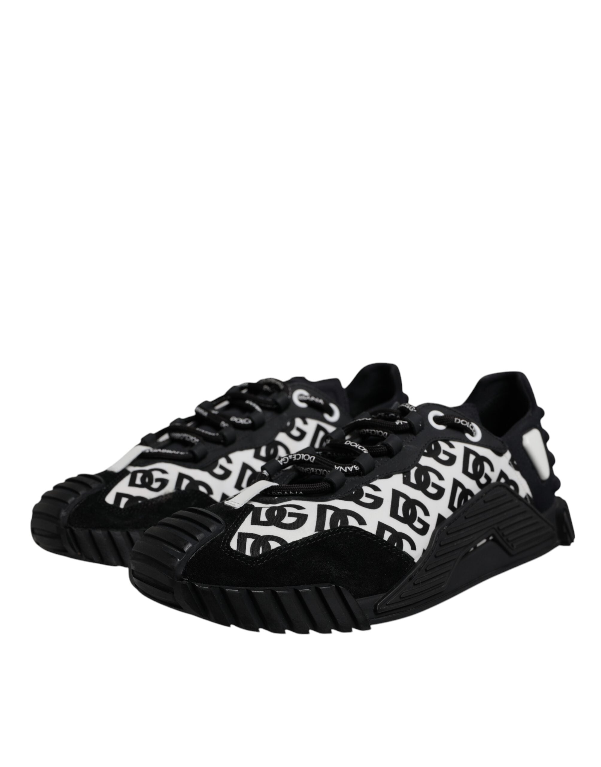 Dolce & Gabbana Schwarz Logo Lace Up Low Top NS1 Turnschuhe Schuhe