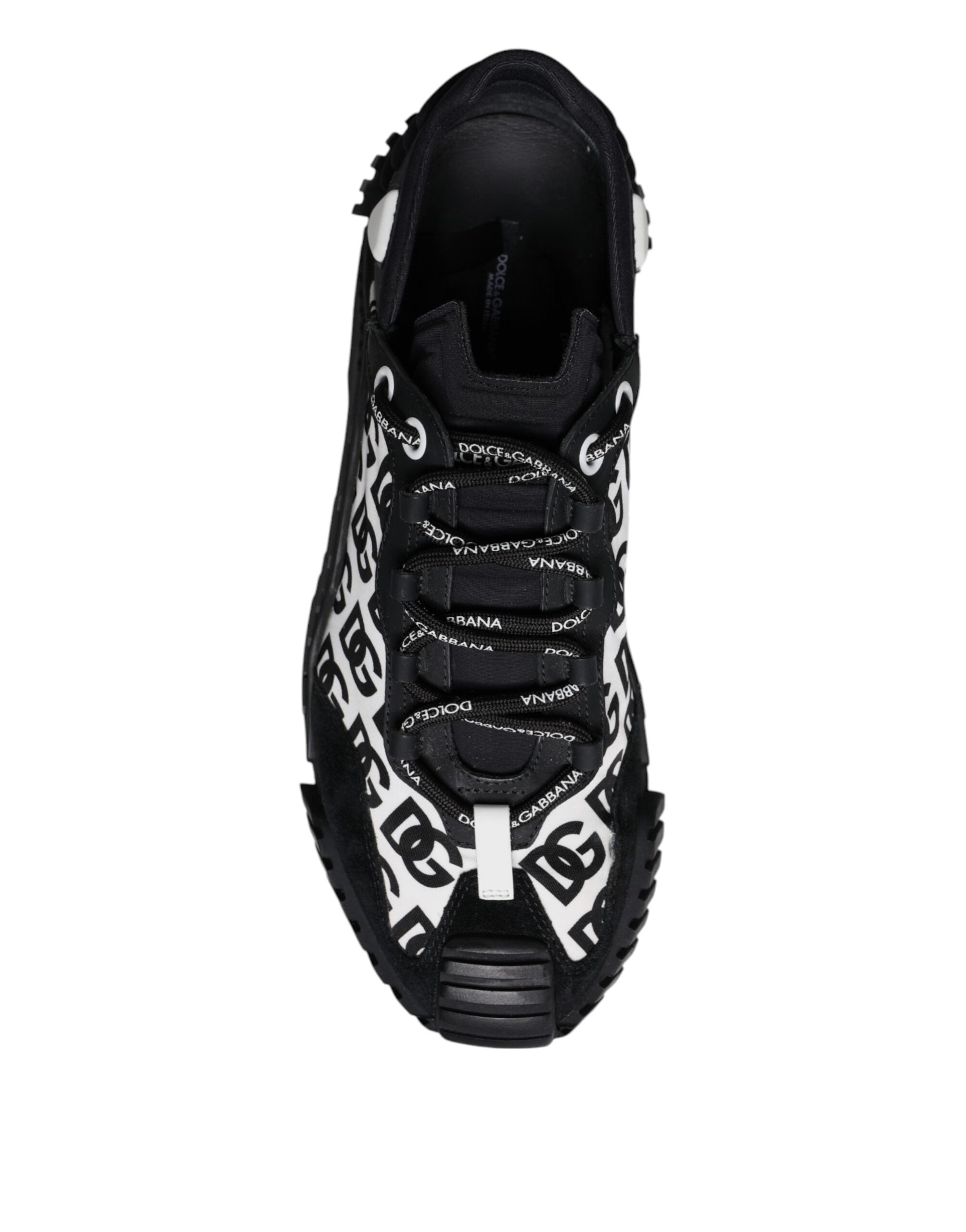 Dolce & Gabbana Schwarz Logo Lace Up Low Top NS1 Turnschuhe Schuhe