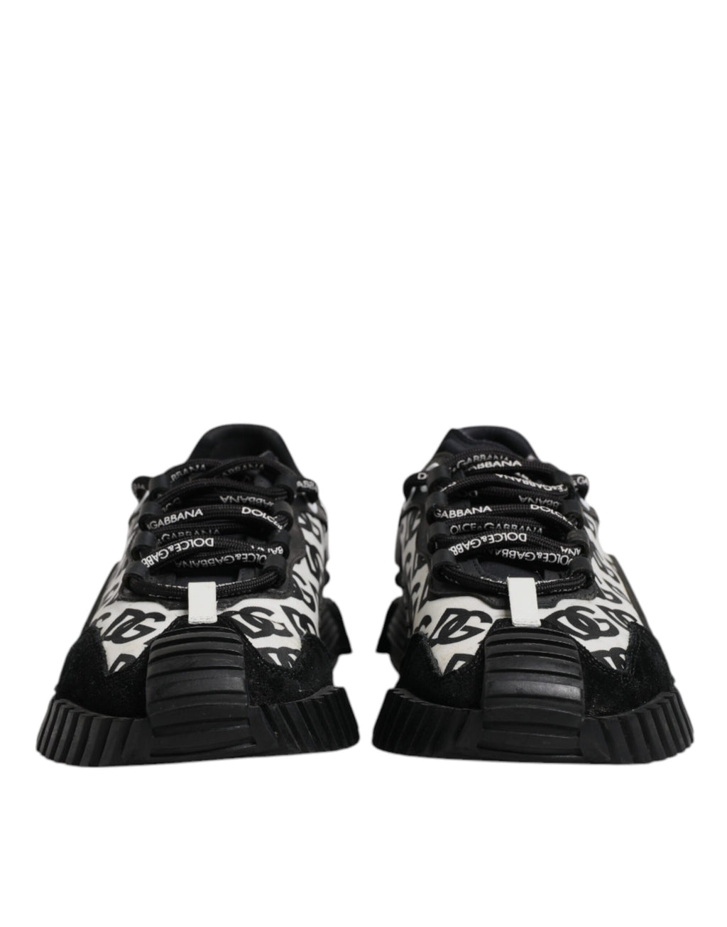 Dolce & Gabbana Schwarz Logo Lace Up Low Top NS1 Turnschuhe Schuhe