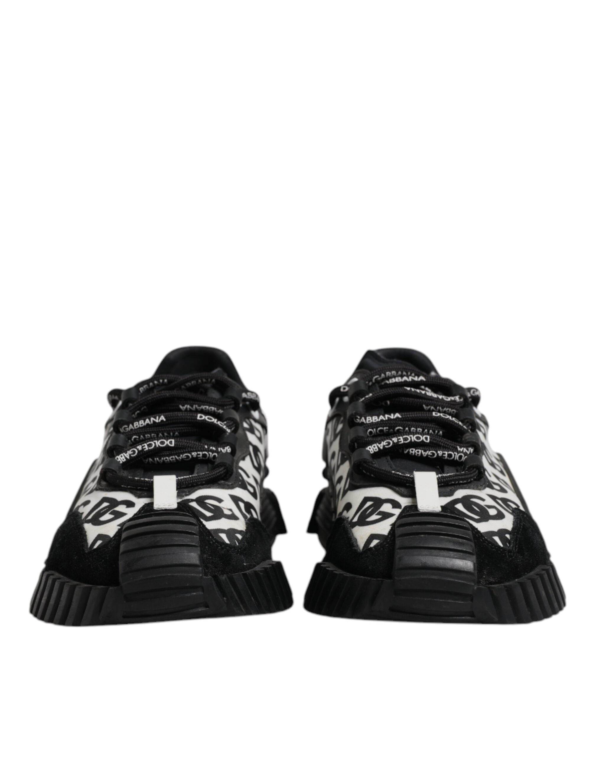 Dolce & Gabbana Schwarz Logo Lace Up Low Top NS1 Turnschuhe Schuhe