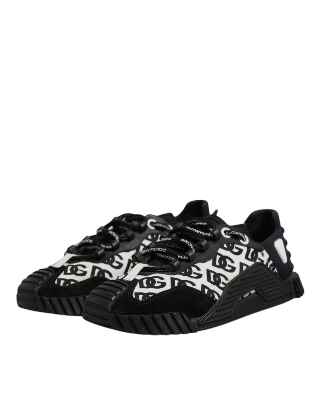Dolce & Gabbana Schwarz Logo Lace Up Low Top NS1 Turnschuhe Schuhe