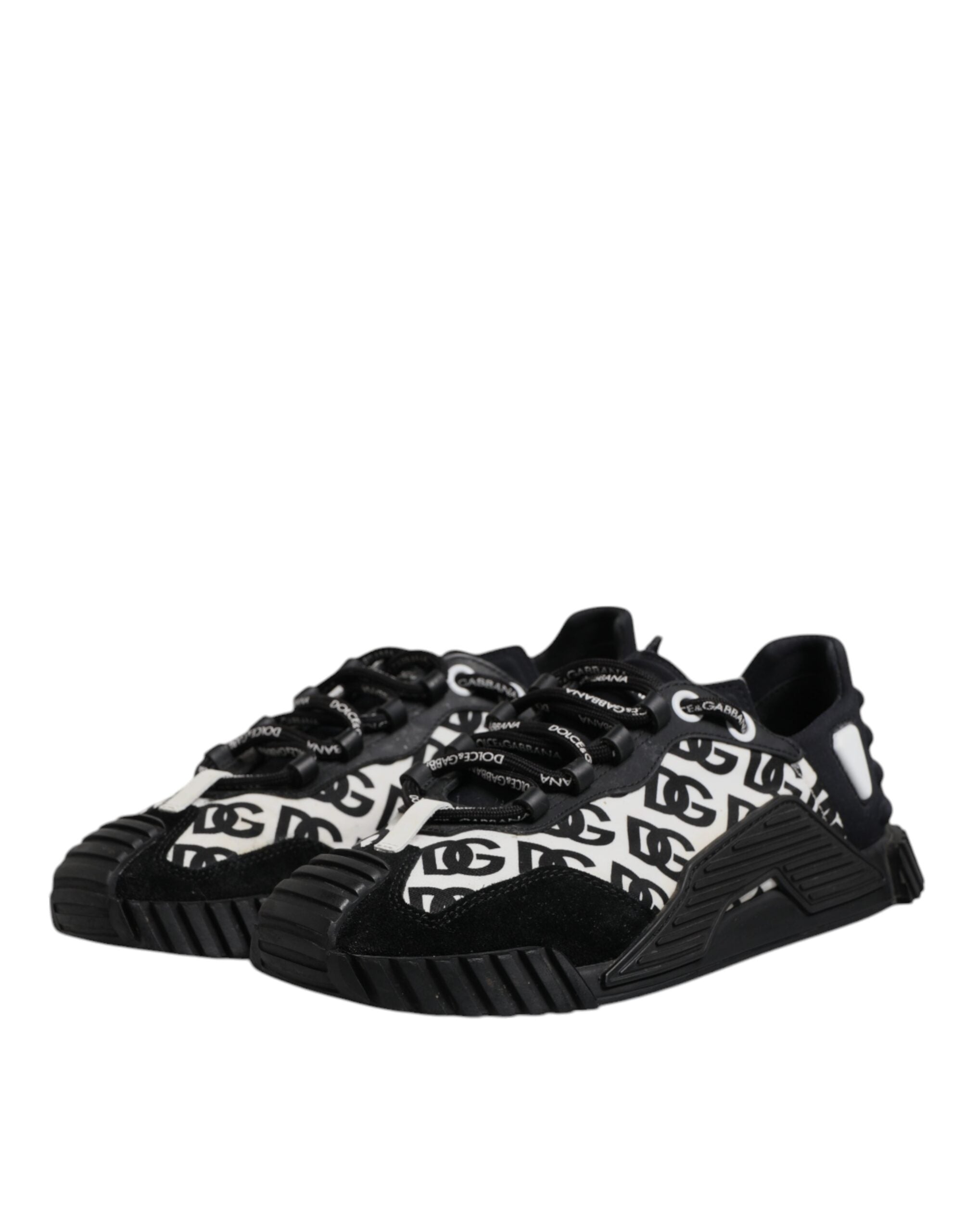 Dolce & Gabbana Schwarz Logo Lace Up Low Top NS1 Turnschuhe Schuhe