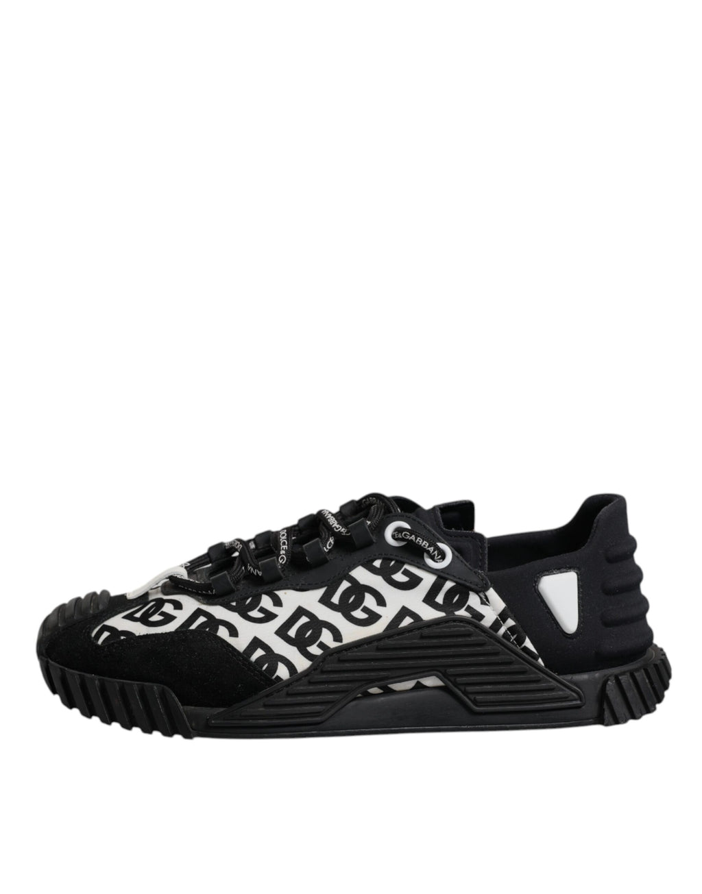 Dolce & Gabbana Schwarz Logo Lace Up Low Top NS1 Turnschuhe Schuhe