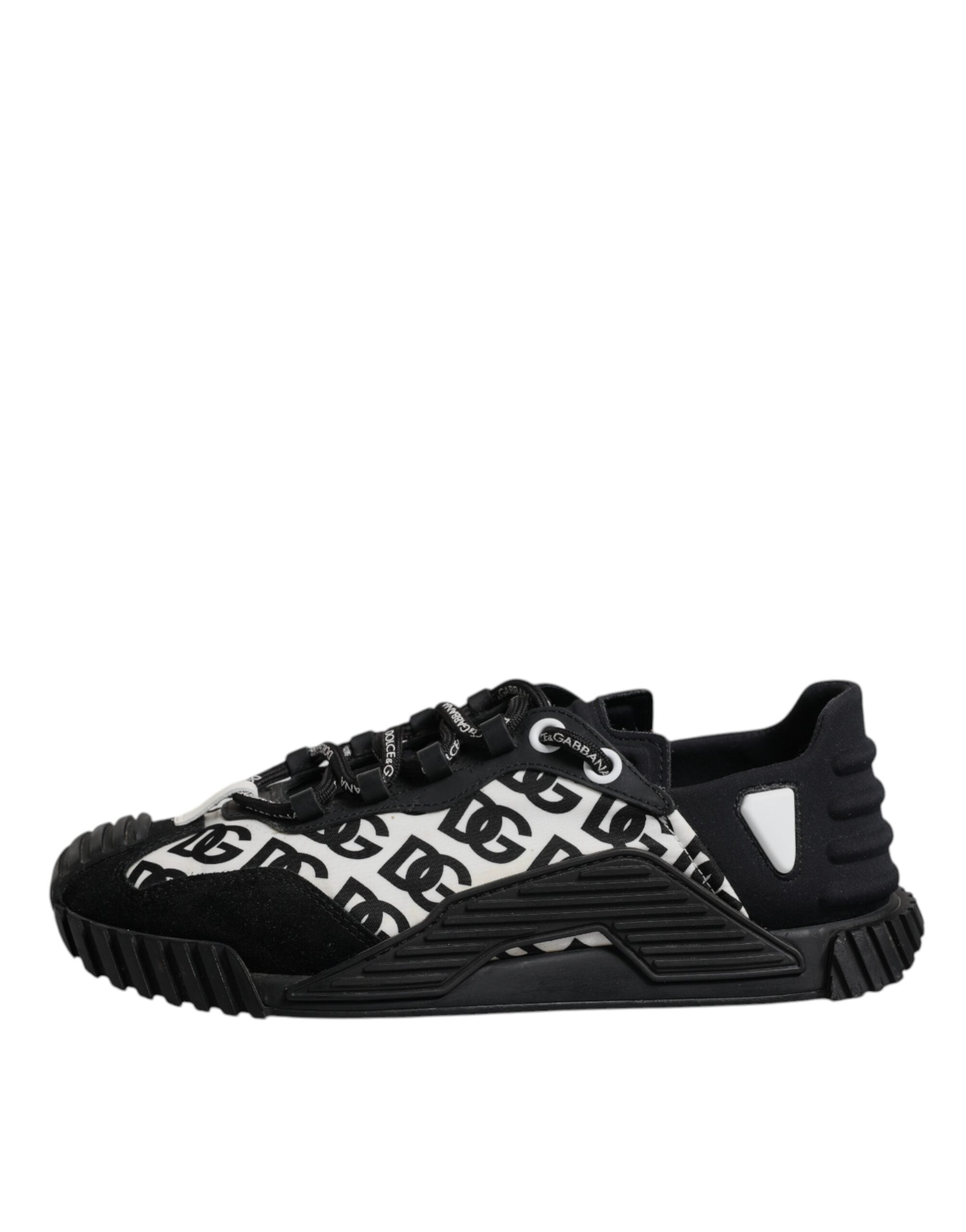 Dolce & Gabbana Schwarz Logo Lace Up Low Top NS1 Turnschuhe Schuhe
