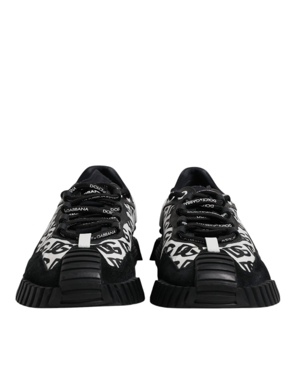 Dolce & Gabbana Schwarz Logo Lace Up Low Top NS1 Turnschuhe Schuhe