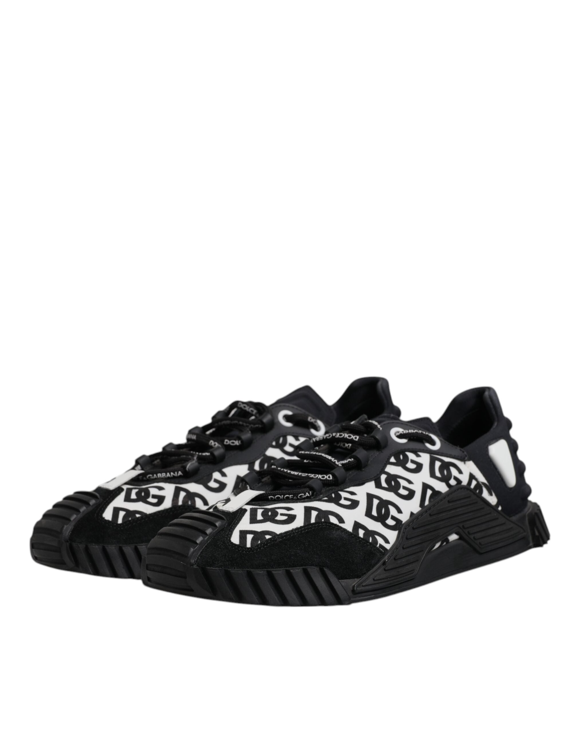 Dolce & Gabbana Schwarz Logo Lace Up Low Top NS1 Turnschuhe Schuhe