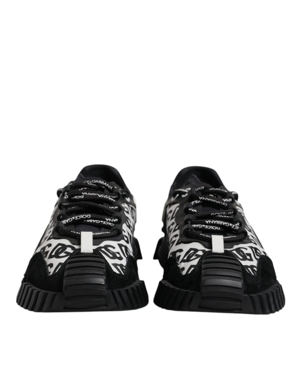 Dolce & Gabbana Schwarz Logo Lace Up Low Top NS1 Turnschuhe Schuhe