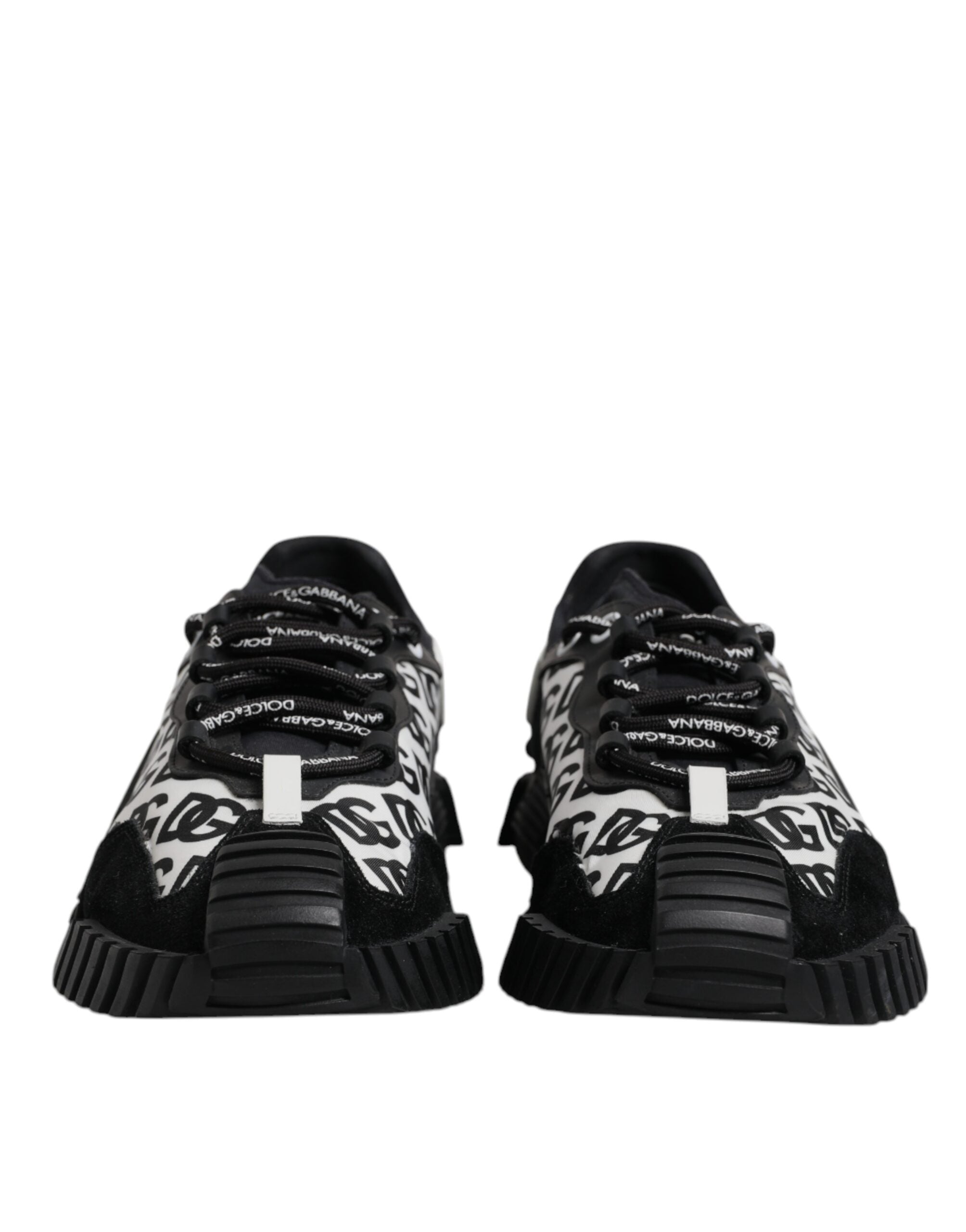 Dolce & Gabbana Schwarz Logo Lace Up Low Top NS1 Turnschuhe Schuhe