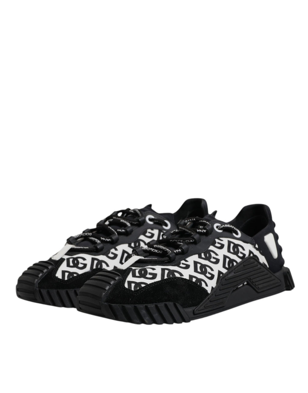 Dolce & Gabbana Schwarz Logo Lace Up Low Top NS1 Turnschuhe Schuhe